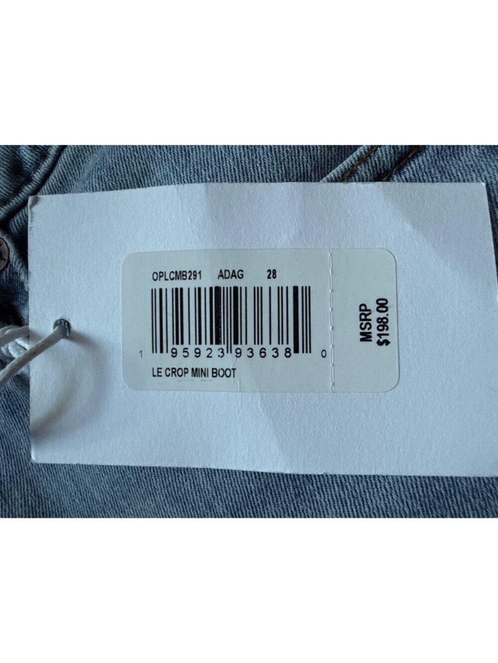 FRAME Denim Le Cropped Adagio Mini Boot Jean Blue Women's size 28 New with Tag - Picture 3 of 5